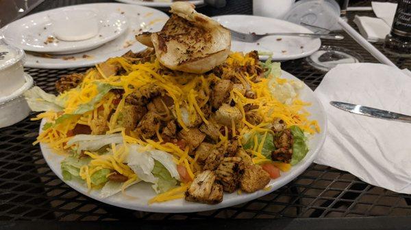 Whole blackened chicken salad. Huge portion took more than half home.