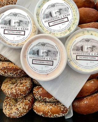 Housemade schmears available in retail cooler