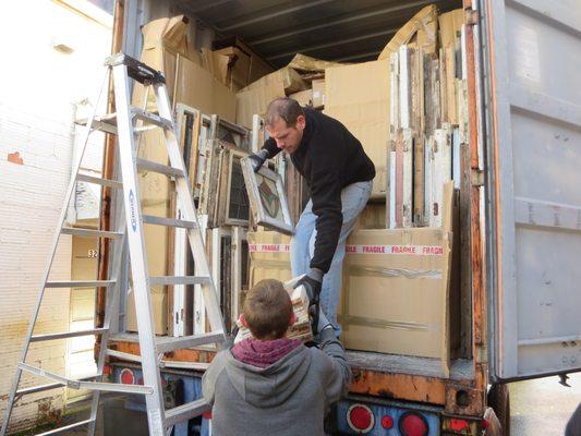 Unloading 40' Container From England.