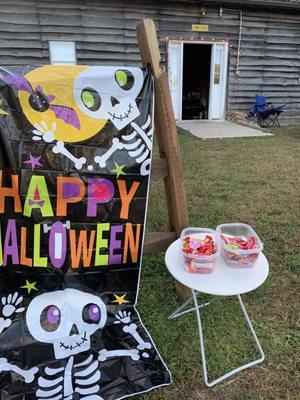 Our trick or treating station