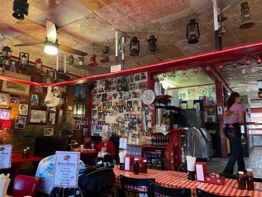 Inside the restaurant.