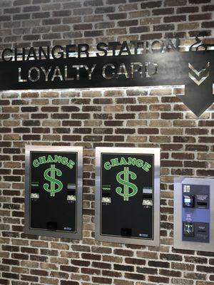 coin change machine and reload laundromat loyalty card program