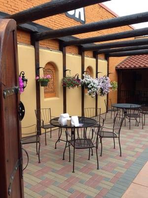 Tables in patio area