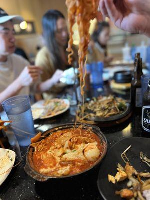 This cheese Tteokbokki (떡볶이) was delicious!!!