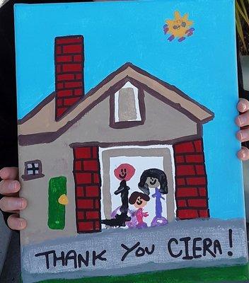 Our daughter's token of gratitude to the best realtor... Ciera Sims!