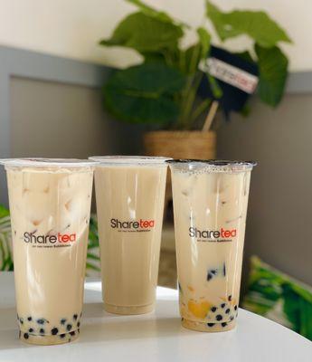 Classic Pearl Green Milk Tea, Honey Green Milk Tea, & Fresh Milk Family