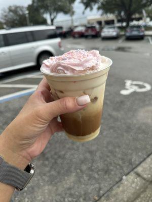 Chocolate covered strawberry latte