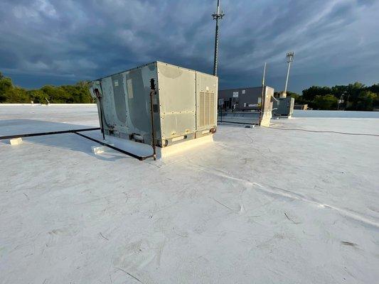 Giant 10,000 sqft project, messy, dirty job done is now absolutely beautiful!
 Firestone TPO Flat Roof