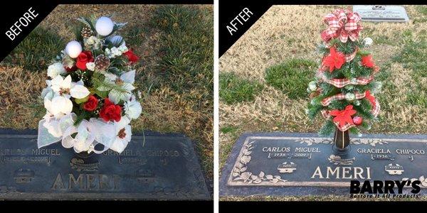 Before & After - Cemetery Marker Care System