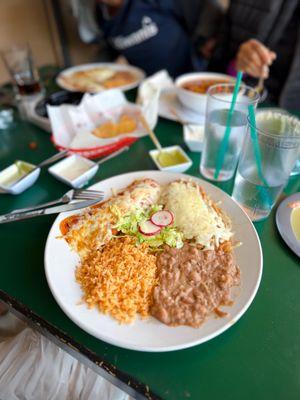 combination plate with chile relleno & enchilada