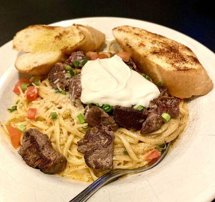 Cajun Pasta with blackened filet