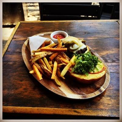 "Jalapeno Burger" - Beef patty, Jack Cheese, Jalapeno peppers, Brioche bun.