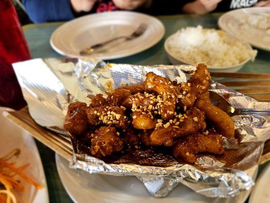 Garlic crispy duck