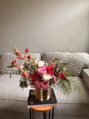 Arrangement made with flowers and fillers from Carlos Floral