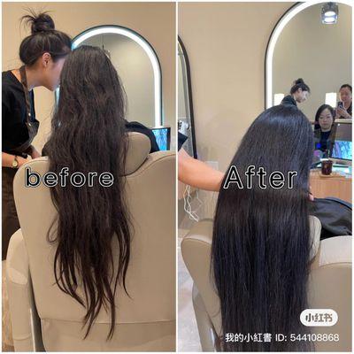 after one time our Signature Hair Damage Treatment, so shine! WOW