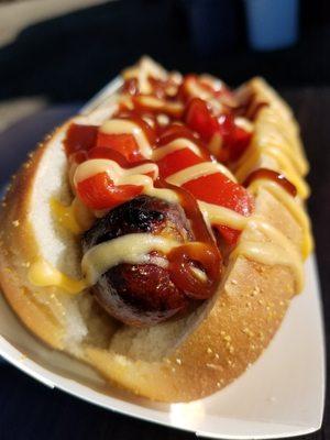 Smoked Sausage with just the right Toppings.