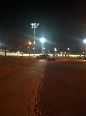 Lighted turf soccer fields