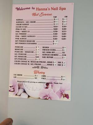 Price list