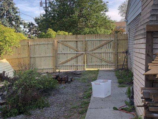 Heres what you get if you go with family fence. This gate took them 5-6 hours. I do not recommend them.