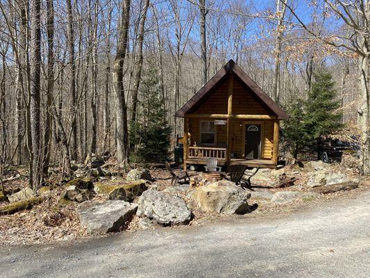 Front of Shawnee cabin