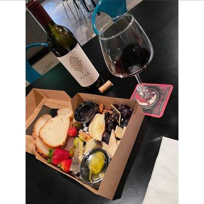 Wine and charcuterie box