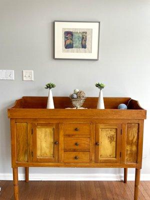 Salvaged dry sink and decor at our vacation rental