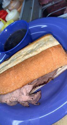 French dip sandwich with a side of Ajou