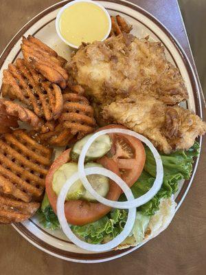 Chicken fried chicken sandwich