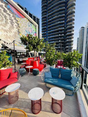 Rooftop bar area