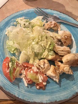 Large Greek salad with chicken