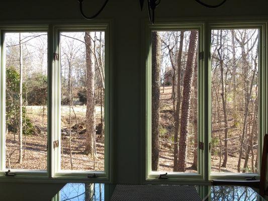 Dining area casements after MBM's cleaning.