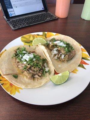 Carnitas on corn