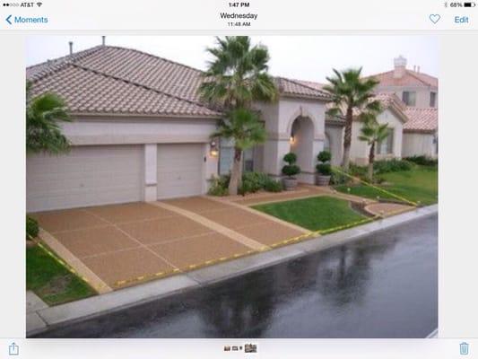 Stone carpet on driveway