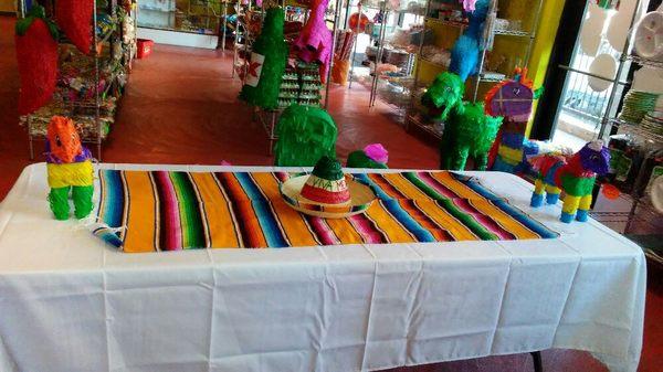 Mexican party.
Sarape table runner