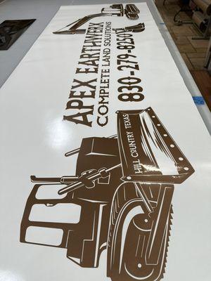 Bronze vinyl decal 82" x 24" for side of truck