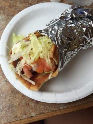 The gyro. Sorry I took a bite of it! So far so good