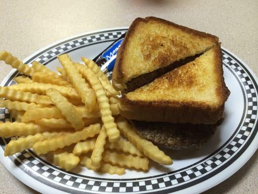 Half pound burger on Texas toast w/ fries !!