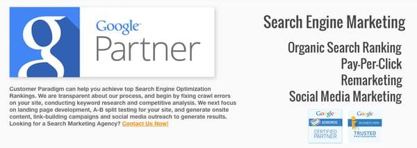 Customer Paradigm is a certified Google Partner.