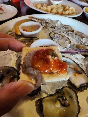 Raw oysters are delicious