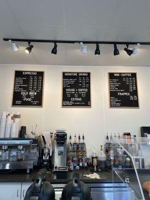 Bar area with menu