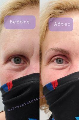 Client came in with no eye brow's with in 1.5 hour's she had brow's again. Ask about promotional pricing.