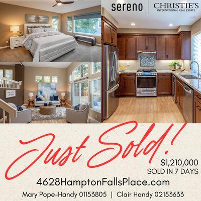 Marketing piece for a "Just Sold" townhouse in San Jose that we sold in late 2023.