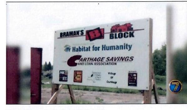 Carthage Savings contributed $75,000 toward the local Habitat for Humanity Project!