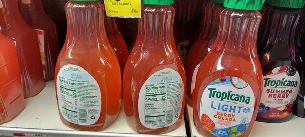 Tropicana light berry colada - all of them expired early September and they're still on the shelf!