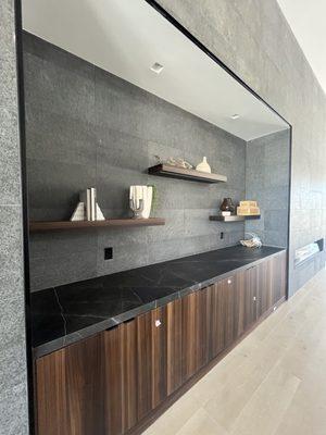 Walnut veneer cabinets