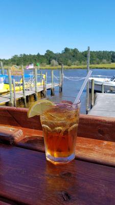 Jim Beam tea and view from deck