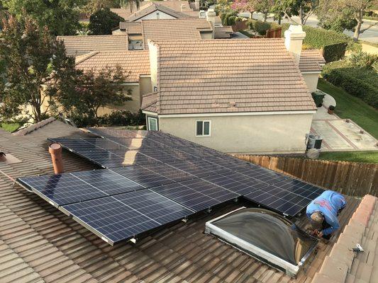 They installed 60% of my new roof I needed and also installed a skylight and washed my solar panels.