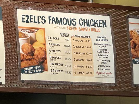 Chicken menu