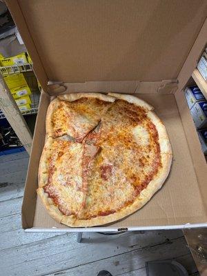 Look at this pizza. Is this What you want your customers to see when they get a delivery?! This is how we got our pizza today. LOOK!