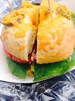 This is the Walter. It's like a BLT that's bagel-fied. You can get it with any bagel and cream cheese you want.